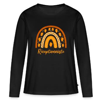 Elue meilleure réceptionniste | réceptionniste - T-shirt manches longues Premium bio Femme - noir - Devant - Julia (174cm)