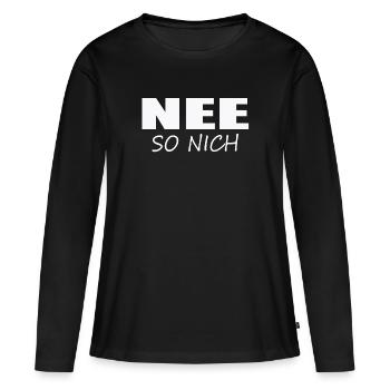 NON, PAS COMME ÇA - T-shirt manches longues Premium bio Femme - noir - Devant - Julia (174cm)
