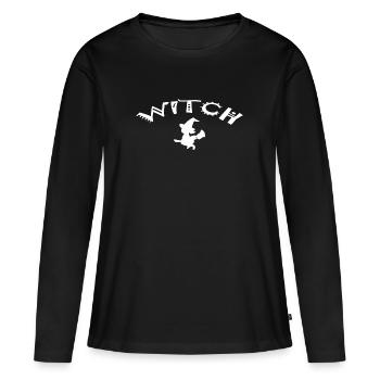Sorcière - T-shirt manches longues Premium bio Femme - noir - Devant - Julia (174cm)