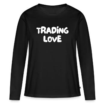 Échanger de l’amour - T-shirt manches longues Premium bio Femme - noir - Devant - Julia (174cm)