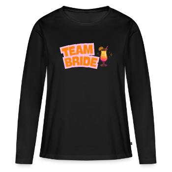 Team Bride - Cocktail - customizable - Women's Premium Organic Long Sleeve Shirt - black - Front - Julia (174cm)