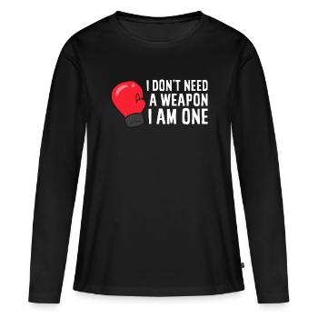 Hymne du gant de boxe I Am One - T-shirt manches longues Premium bio Femme - noir - Devant - Julia (174cm)