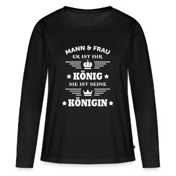 Mann - Frauen Premium Bio Langarmshirt - Schwarz - Vorne - Julia (174cm)
