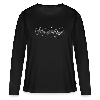 Notes de musique - T-shirt manches longues Premium bio Femme - noir - Devant - Julia (174cm)
