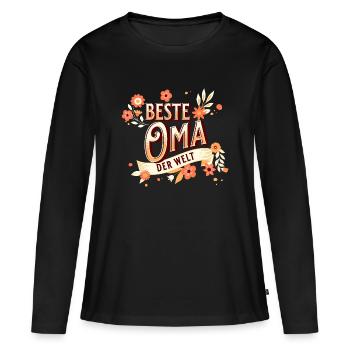 Beste Oma der Welt - Frauen Premium Bio Langarmshirt - Schwarz - Vorne - Julia (174cm)