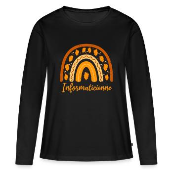 Voted best computer scientist| Computer scientist - Women's Premium Organic Long Sleeve Shirt - black - Front - Julia (174cm)