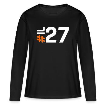 IL27-KARTON - Frauen Premium Bio Langarmshirt - Schwarz - Vorne - Julia (174cm)