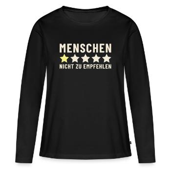 Menschen 1 Stern nicht zu empfehlen - Frauen Premium Bio Langarmshirt - Schwarz - Vorne - Julia (174cm)