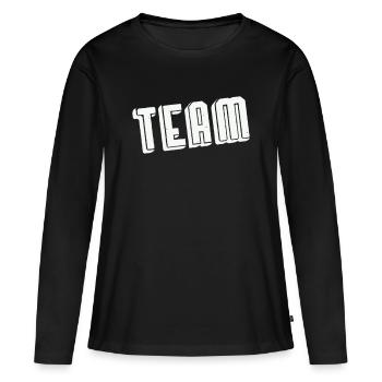 Police vintage teintée en gras Team Spirit - T-shirt manches longues Premium bio Femme - noir - Devant - Julia (174cm)