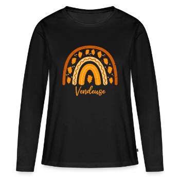 elue meilleure Vendeuse | Idée Cadeau Vendeuse - T-shirt manches longues Premium bio Femme - noir - Devant - Julia (174cm)