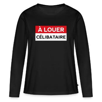 célibataire - T-shirt manches longues Premium bio Femme - noir - Devant - Julia (174cm)