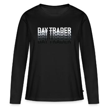 Day Trader Marché boursier Trader boursier - T-shirt manches longues Premium bio Femme - noir - Devant - Julia (174cm)