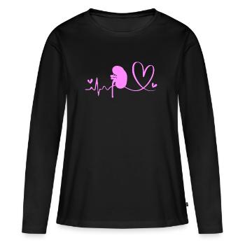 Nierenspender Spender Niere - Frauen Premium Bio Langarmshirt - Schwarz - Vorne - Julia (174cm)