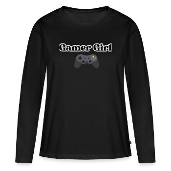 Gamer Girl - Frauen Premium Bio Langarmshirt - Schwarz - Vorne - Julia (174cm)