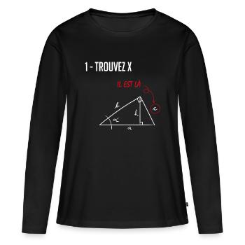Trouver x - T-shirt manches longues Premium bio Femme - noir - Devant - Julia (174cm)