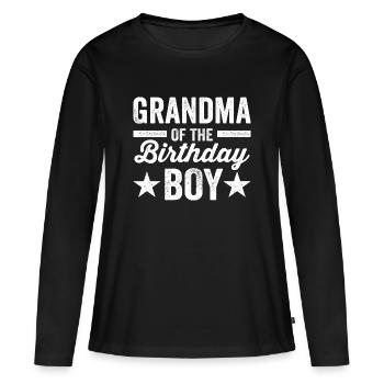 Oma des Geburtstagskindes Großmutter Oma - Frauen Premium Bio Langarmshirt - Schwarz - Vorne - Julia (174cm)