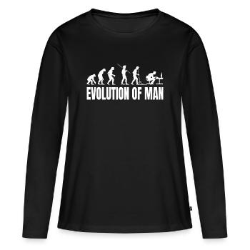 Evolution of Programmierer IT Computer Coder - Frauen Premium Bio Langarmshirt - Schwarz - Vorne - Julia (174cm)