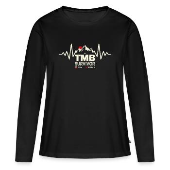TMB Survivor Tour du Mont-Blanc Randonnée Trek - T-shirt manches longues Premium bio Femme - noir - Devant - Julia (174cm)
