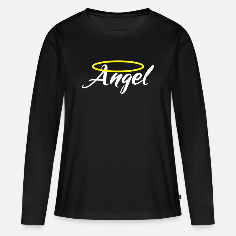 Ich bin ein Engel - Angel - Frauen Premium Bio Langarmshirt - Schwarz