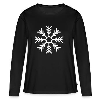 Flocon de neige - T-shirt manches longues Premium bio Femme - noir - Devant - Julia (174cm)