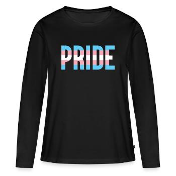 Mois de la fierté LGBT - Fierté trans - T-shirt manches longues Premium bio Femme - noir - Devant - Julia (174cm)
