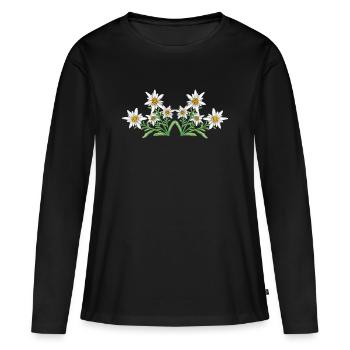 Edelweiss  - Frauen Premium Bio Langarmshirt - Schwarz - Vorne - Julia (174cm)