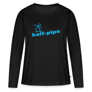 half pipe - Women's Premium Organic Long Sleeve Shirt - black - Front - Julia (174cm)