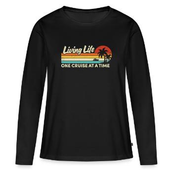 Kreuzfahrtschiff Sommerurlaub - Frauen Premium Bio Langarmshirt - Schwarz - Vorne - Julia (174cm)