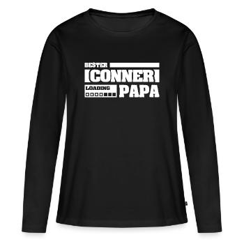 Naissance de Conner - T-shirt manches longues Premium bio Femme - noir - Devant - Julia (174cm)