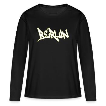 Berlin - Frauen Premium Bio Langarmshirt - Schwarz - Vorne - Julia (174cm)
