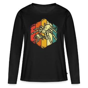 Phobie des araignées araignées - T-shirt manches longues Premium bio Femme - noir - Devant - Julia (174cm)