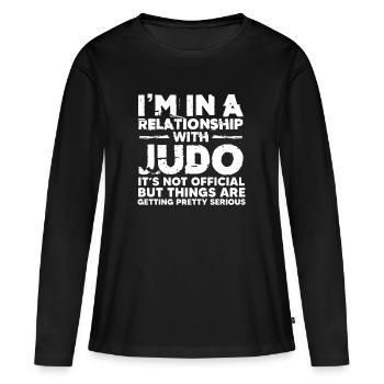 Judo - T-shirt manches longues Premium bio Femme - noir - Devant - Julia (174cm)