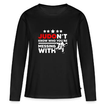 Judo - T-shirt manches longues Premium bio Femme - noir - Devant - Julia (174cm)