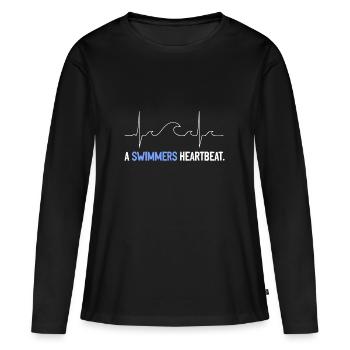 nager - T-shirt manches longues Premium bio Femme - noir - Devant - Julia (174cm)