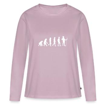 Évolution des scouts - T-shirt manches longues Premium bio Femme - rose poudré - Devant - Julia (174cm)