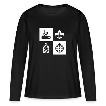 Scouts Boy Scouts - T-shirt manches longues Premium bio Femme - noir - Devant - Julia (174cm)