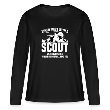 scout - T-shirt manches longues Premium bio Femme - noir - Devant - Julia (174cm)