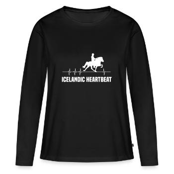 Islandpferd - Frauen Premium Bio Langarmshirt - Schwarz - Vorne - Julia (174cm)