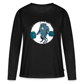 Animal Strongman Taureau - T-shirt manches longues Premium bio Femme - noir - Devant - Julia (174cm)
