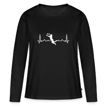 Ultimate Frisbee - Frauen Premium Bio Langarmshirt - Schwarz - Vorne - Julia (174cm)