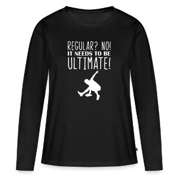 Ultimate Frisbee - Frauen Premium Bio Langarmshirt - Schwarz - Vorne - Julia (174cm)
