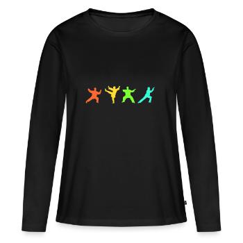 Tai Chi Bewegungen Qi Tai-Chi-Chuan Geschenk - Frauen Premium Bio Langarmshirt - Schwarz - Vorne - Julia (174cm)