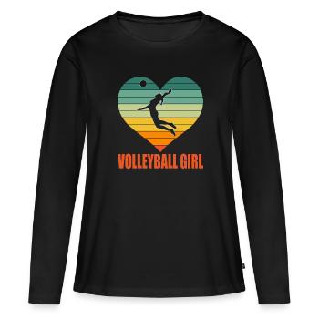 Volleyball Girl Volleyball Player Saying Gift - Women's Premium Organic Long Sleeve Shirt - black - Front - Julia (174cm)