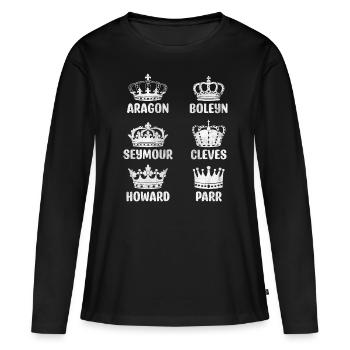 Aragon Boleyn Seymour ClevesHoward Parr - T-shirt manches longues Premium bio Femme - noir - Devant - Julia (174cm)