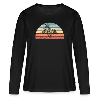 Retro Brewing Sunset Bière vintage Sunrise - T-shirt manches longues Premium bio Femme - noir - Devant - Julia (174cm)