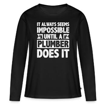 It Always Seems Impossible - Frauen Premium Bio Langarmshirt - Schwarz - Vorne - Julia (174cm)