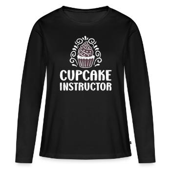 Cupcake Instructor - Frauen Premium Bio Langarmshirt - Schwarz - Vorne - Julia (174cm)