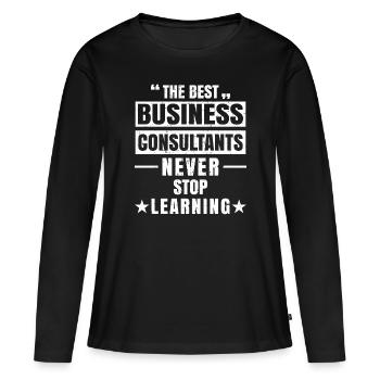 Les meilleurs consultants d’affaires - T-shirt manches longues Premium bio Femme - noir - Devant - Julia (174cm)