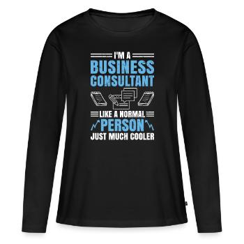 Je suis un consultant en affaires - T-shirt manches longues Premium bio Femme - noir - Devant - Julia (174cm)