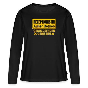 Rezeptionistin Außer Betrieb - Frauen Premium Bio Langarmshirt - Schwarz - Vorne - Julia (174cm)